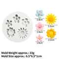 White silicone flower mold with multi-size sunflower shapes for fondant and clay work - 3# (15-355) / Gray