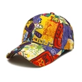 Berretto da baseball con stampa graffiti colorata e visiera curva per protezione solare - M (56-58cm) / Stile Graffiti Multicolore (1#)