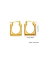 Golden rectangular earrings with ribbed texture and size dimensions 2.5cm by 1.8cm - Gold Rectangle Radiant Ribbed Style (#0195)