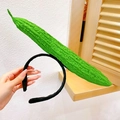 Funny green bitter melon vegetable headband hair accessory for girls with realistic texture - Bitter Gourd