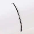Minimalistisches Tennisarmband in Silberoptik mit schwarzen runden Zirkonia-Steinen - Silber Schwarz Zirkonia