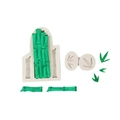 White silicone mold for bamboo stalks and leaves used for green fondant cake decorations - 2# Bamboo Leaf / Gray