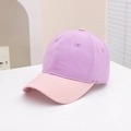 Kids purple baseball cap with pink curved brim and classic 6-panel structure - 54cm (3-8 Years) / Contrast Style - Purple