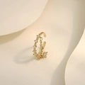 Adjustable gold ear cuff with sparkling zircon star charm and delicate chain link - Gold JZ1077 (Star Pendant Chain)