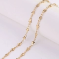 Golden stainless steel star chain necklace with interlocking pentagram links for DIY jewelry - Pentagram / Gold