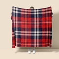 Manta de franela a cuadros escoceses rojos y azules para sofá o siesta de oficina - Estilo 29 (Cuadros Escoceses Rojo Blanco Azul)