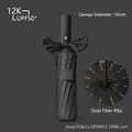 Automatic black folding umbrella with elegant bow, 12K ribs and UPF50+ protection - Upgraded Large 12-Rib Automatic Black Glue / Black