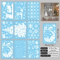 Christmas window clings set with 9 sheets of reindeer and snowflake electrostatic decals - Christmas White Tree Set