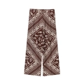 Braune Hose mit Paisley-Muster, weitem Bein und Gummizug für den Resort-Stil - XS / Hose (Braun Paisley)