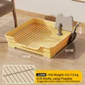 Yellow dog potty tray 52x52x12cm with stainless mesh and fire hydrant for small dogs - 22mm Grid / Yellow