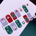Détail d'autocollants pour ongles de Noël avec motifs de Père Noël et de renne mignon - Style Portrait de Famille Père Noël Renne Multicolore (SDA-030)