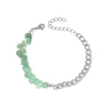 Bracelet en acier inoxydable argenté avec pierres naturelles d'aventurine verte - Aventurine Verte Argent