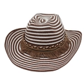 Cappello da cowboy in paglia a righe traspirante con frange boho e catena in metallo - Taglia unica(56-58cm) / Caffè Bianco Con Corda Antivento (Nappa Caffè)