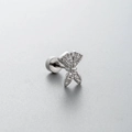 Silver-toned bow stud earring with sparkling zircon stones in a sleek butterfly design - Classic Bowknot Style (A84-3#) / Single Piece