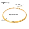 Goldene flache Schlangenkette aus Edelstahl mit 0,76cm Breite und 39,9cm Länge - Goldene Flache Schlangenkette Halskette (NK-204)