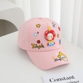 Roze katoenen honkbalpet voor kinderen met cartoon borduursel en Twinkle-belettering - 52cm (3-6 Jaar) / Roze
