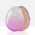 Starry sky egg-shaped hairbrush with silver to pink gradient finish and beige bristles - Gradient Pink (Electroplated)