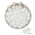 14mm weiße Relief-Rundflach-ABS-Perlen für DIY-Schmuckherstellung und Bastelarbeiten - Stil 107 Geprägte Rundperle 14mm Perlweiß 20g/Packung
