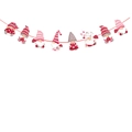Valentine's Day gnome paper banner featuring 8 cute pink and red heart patterns - Z43-Heart Gnome