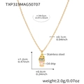 Detail view of colorful oil drip ice cream pendant necklace with precise dimensions - Ice Cream Necklace (TXP319)