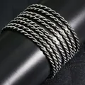 Set di otto bracciali a corda ritorta in stile punk hip hop color argento per uomo - Stile Treccia Torta
