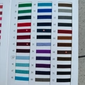 Detailed color chart showing 36 velvet ribbon shades from number 37 to 72 for DIY crafts - 1cm Wide / Red