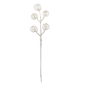 Champagne gold Christmas spiral branch ornament with glitter finish and wire stem - White Champagne