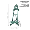 Support en fonte vintage vert bronze avec sculptures florales baroques complexes - Grand (1213)