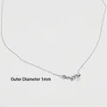 Detail of a 1mm outer diameter silver cable chain necklace with adjustable lobster clasp - 225-Four-side Cut Chain / Steel