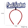 Rode Oktoberfest haarrand met blauw logo-bordje voor feestelijke haardecoratie - Witte Oktoberfest Letter