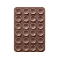 Brown silicone suction cup pad with 24-grid matrix for secure non-slip mobile phone mounting - Double-Sided Style (48-Suction Cup) / Coffee