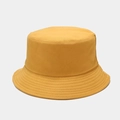 Foldable bright yellow cotton bucket hat with parallel stitching and reinforced brim - Ginger Yellow