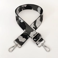 Adjustable wide camouflage replacement strap with silver metal hooks for crossbody bags - Grey Silver Thread + Silver Buckle