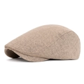 Klassische khakifarbene Schirmmütze aus Leinen für Herren und Damen im Vintage-Stil - Verstellbarer Stil mit Rücktaste / Khaki