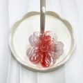 Translucent pink flower hair claw clip on a white tray for elegant beach styling - Red (Transparent Lucky Flower)
