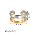 Zweifarbiger minimalistischer Ring aus Edelstahl mit 18k Gold und C-Form Design - Gold und Silber Zweifarbiger C-Förmiger Offener Ring (S-R805)