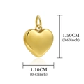 Ciondolo a cuore in oro 18k lucido 1,5x1,1 cm per creazione gioielli DIY - Cuore 3D Finitura a Specchio - A0001901