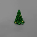 Miniature green resin Christmas tree figurine with yellow stars decoration - Christmas Tree