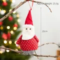 Addobbo Babbo Natale in peluche con pois rossi e cordino da appendere, misura 20x11cm - Babbo Natale a Pois Bianchi
