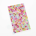 Autocollants cœurs 3D strass colorés avec cristaux ronds facettés sur support transparent - 260 Pièces 6mm Diamants Colorés