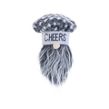 Decoración de botella de vino gnomo con gorro de cuadros grises y bordado Cheers de gala - 535A#Sombrero Gris/CHEERS