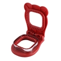 Sigillatore per sandwich rosso a forma di orso con taglierina in acciaio inossidabile - Rosso