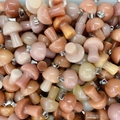 Polished 2cm natural crystal mushroom pendants in mixed pink and orange quartz colors - Purple Aventurine