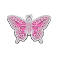 Creative pink butterfly enamel brooch badge with silver outlines in a cartoon girl style - Hollow Pink Butterfly Style(XZ9731)