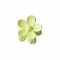 Matte light green flower hair claw clip with a minimalist five-petal floral design - 3.5cm / Glossy Lemon Green