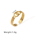 18k gold plated stainless steel interlocking double ring band with a 0.5cm width - Double Ring Interlocking Style (HF-J1418)