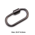 Oval screw carabiner buckle in dark gunmetal finish, size 25.0x14.0mm for accessories - Style 12 (Dark Gun Spring Clasp 25x14mm)