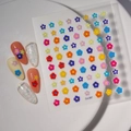 5D embossed floral nail stickers set Co-087 featuring colorful 3D blossoms for DIY manicure - Colorful Five-Petal Flower Style (CO-087)