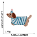 Dachshund embroidery patch in striped sweater with dimensions 4.9cm x 3.2cm - Dachshund with Party Hat and Striped Shirt