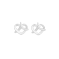 Elegante S925 Sterling Silber Herzohrstecker mit funkelnden Zirkonia-Akzenten - 925er Silber / Silber